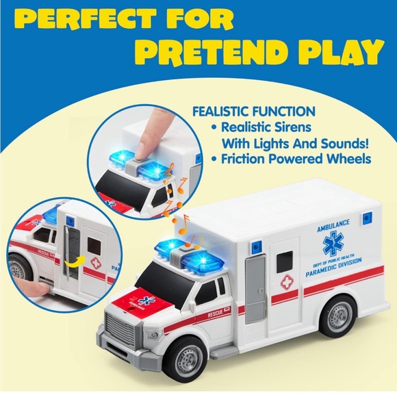 Friction Powered Emergency Vehicleπππwith Lightsπ¨&Soundsπ - Picture 3 of 8